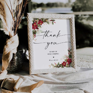 Table SIGNE DE Merci Mariage Rustique Pine Poinsettia
