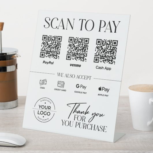 Table Signe de numérisation moderne pour payer : PayPal, (In SItu)