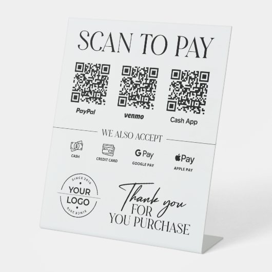 Table Signe de numérisation moderne pour payer : PayPal, (Recto)