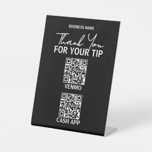 Table Signe de paiement de code QR sans contact pour les
