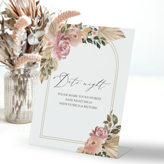 Table Signe de pot de nuit de date de douche de mariage