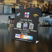 Table Signe de pupitre du code QR du paiement de l'analy