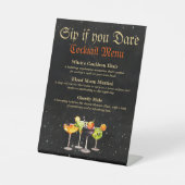 Table Signe de socle du menu Cocktail Halloween (Recto)