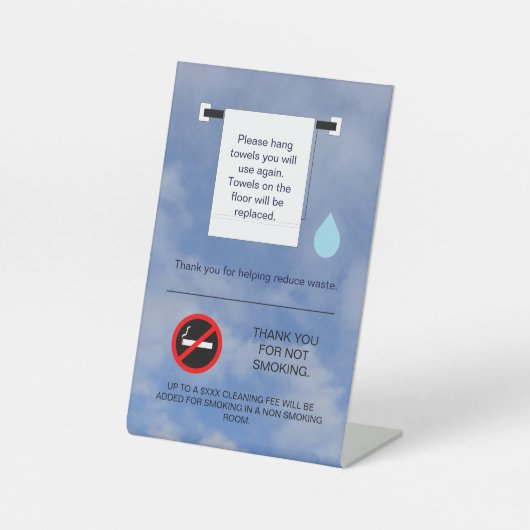 Table Signe de toilette et de tabac de l'hôtel (Recto)