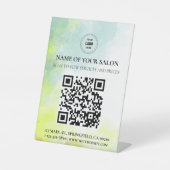 Table Signe des services de salons de code QR à aquarell (Recto)