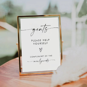 Table Signe minimaliste de salle de bain avec des gents