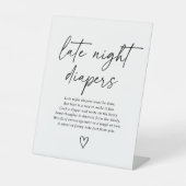 Table Signe moderne Baby shower de script Late Night Dia (Recto)