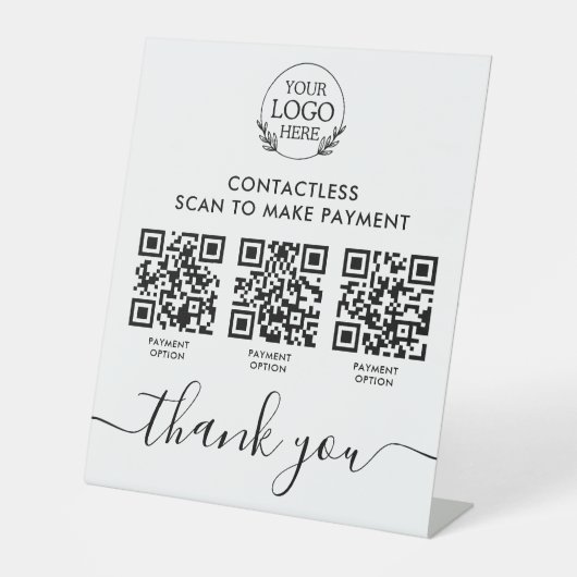 Table Signe Pedestal personnalisé avec paiement de code (Recto)