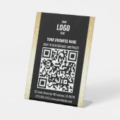 Table SIGNE PIÉTONNE DE CODE QR Black & Gold Business (Recto)