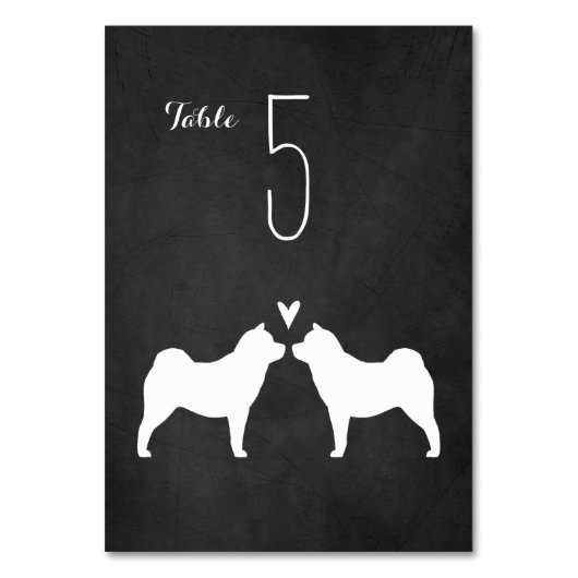 Table Silhouettes Chow Chow Smooth Mariage Numéro de tab (Par défaut)