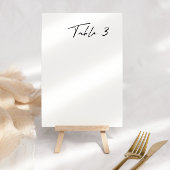 Table Simple Noir & Blanc Mariage moderne Numéro de tabl