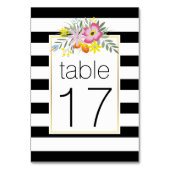 Table Stripes fleurs de folklore rose mariage numéro de  (Dos)