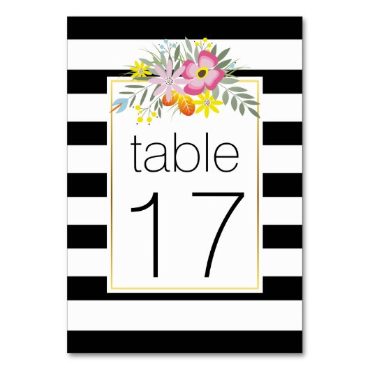 Table Stripes fleurs de folklore rose mariage numéro de  (Par défaut)