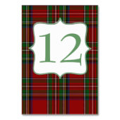 Table Stylish Royal Stewart Plaid Mariage Numéro de tabl (Dos)