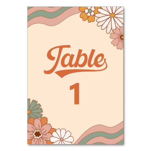 Table Super Retro 1970s Daisy Floral Numéro de tableau (Par défaut)
