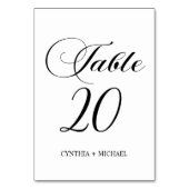 Table Tableau 20 Mariage de script moderne Numéro de tab (Dos)
