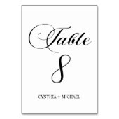 Table Tableau 8 Mariage de script moderne Numéro de tabl (Par défaut)