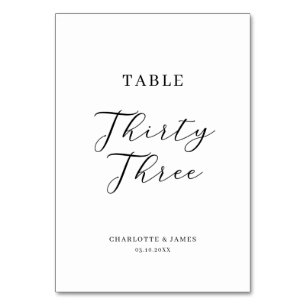Table Tableau De Script Minimaliste Trente-Trois Numéro
