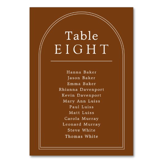 Table Tableau numéro de siège arche en terre cuite (Par défaut)