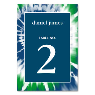 Table Teinture à carreaux bleu et vert Numéro de tableau