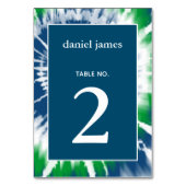 Table Teinture à carreaux bleu et vert Numéro de tableau (Dos)