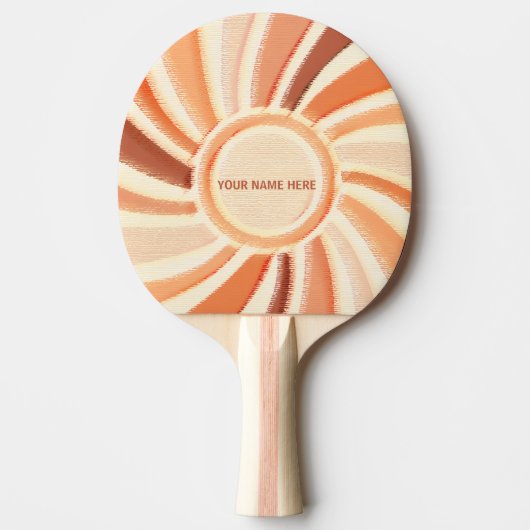Table Tennis, Custom Name, Wood Pastel Pattern, Tafeltennisbatje (Voorkant)