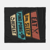 Table Tennis Lover Eat Sleep Ping Pong Repeat  Fleece Deken (Voorkant (Horizontaal))