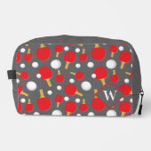 Table Tennis Player Ping Pong Patterned Monogram Toilettasje (Voorkant)