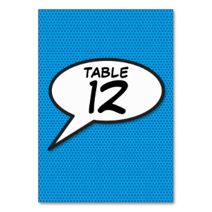 Table Thème de bande dessinée rétro amusant pour numéro 