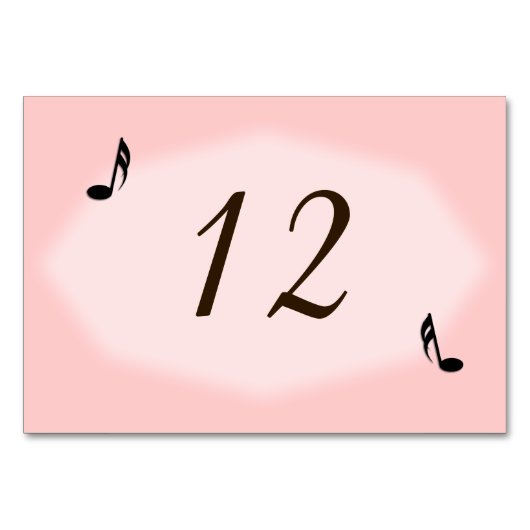 Table Thème de musique rose Mariage Numéro de tableau Ca (Dos)