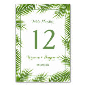 Table Tropical Palm Feuille Beach Wedding Numéro de tabl (Dos)