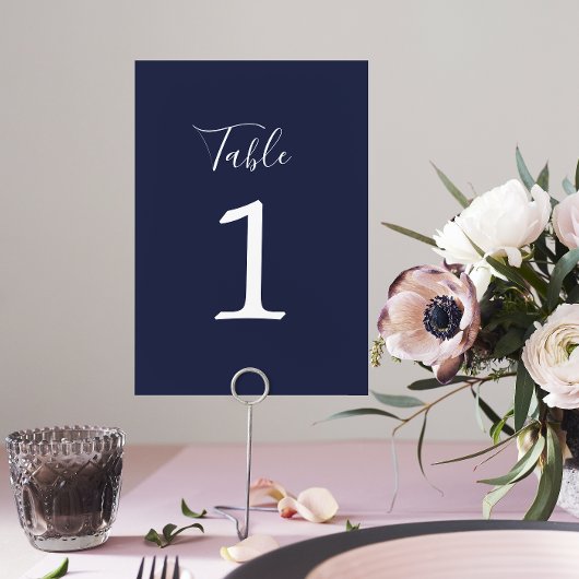Table True Simplicité 1 Mariage Dark Navy Numéro de tabl