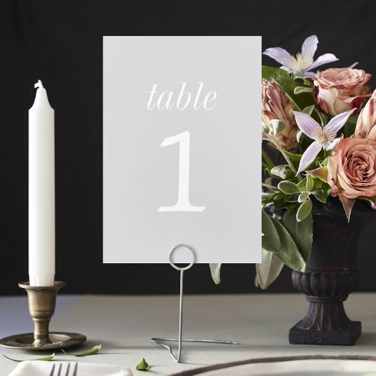 Table True Simplicité 2 Cool Mist Mariage Numéro de tabl