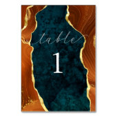 Table Turquoise Marbre Brûlé Orange & Or Agate Numéro de (Dos)