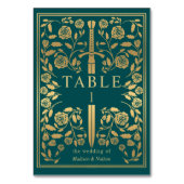 Table Turquoise Royal Médiéval Épée Mariage Numéro de ta (Dos)