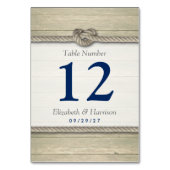 Table Tying The Knot Rustic Beach Wedding Numéro De Tabl (Dos)