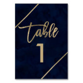 Table Typographie or marine bleu aquarelle numéro de tab (Dos)