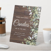 Table Vert Floral Bois rustique Combien de bonbons Signe (In SItu)