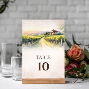 Table Vignoble romantique Rustique Mariage Numéro de tab