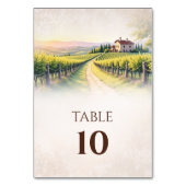 Table Vignoble romantique Rustique Mariage Numéro de tab (Dos)