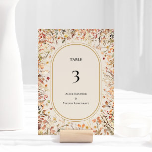 Table Vintage Russe Automne Beige Mariage Numéro de tabl
