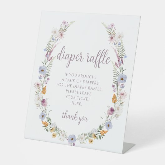 Table Violet fleur sauvage bébé fille diaper signe de to (Recto)