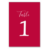 Table Vrai Simplicité 1 Mariage Framboise Numéro de tabl (Dos)