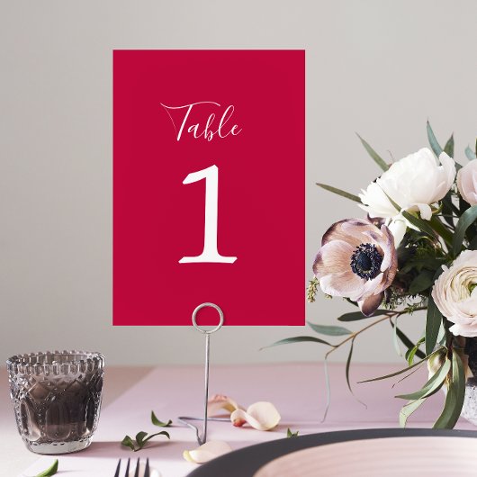 Table Vrai Simplicité 1 Mariage Framboise Numéro de tabl