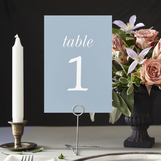 Table Vrai Simplicité 2 Mariage bleu glace Numéro de tab