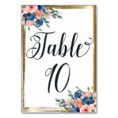 Table Watercolor Floral Calligraphie Numéro de tableau C (Dos)