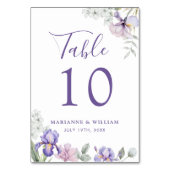 Table Whimsical Purple Iris Floral Mariage Numéro de tab (Par défaut)
