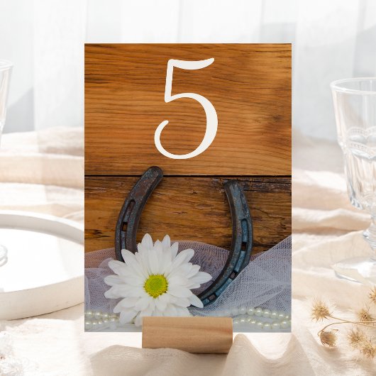 Table White Daisy Horseshoe Western Mariage Numéro de ta