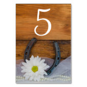 Table White Daisy Horseshoe Western Mariage Numéro de ta (Par défaut)
