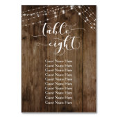 Table Wood & Lights Huit avec carte de nom d'invit (Par défaut)